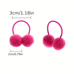 2pcs Ball Hair Ties Bands Headwear for Girls