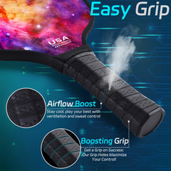 2pcs Fiberglass Pickleball Paddles Set, USAPA Approved