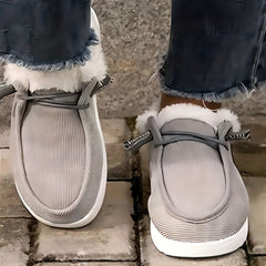 Women's Corduroy Slip On Non-slip Shoes Low Furry Warm Casual Comfy Shoes