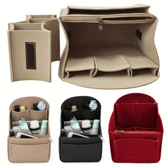 Large Capacity Cosmetic Bag Travel Organizer Felt Makeup Organizer