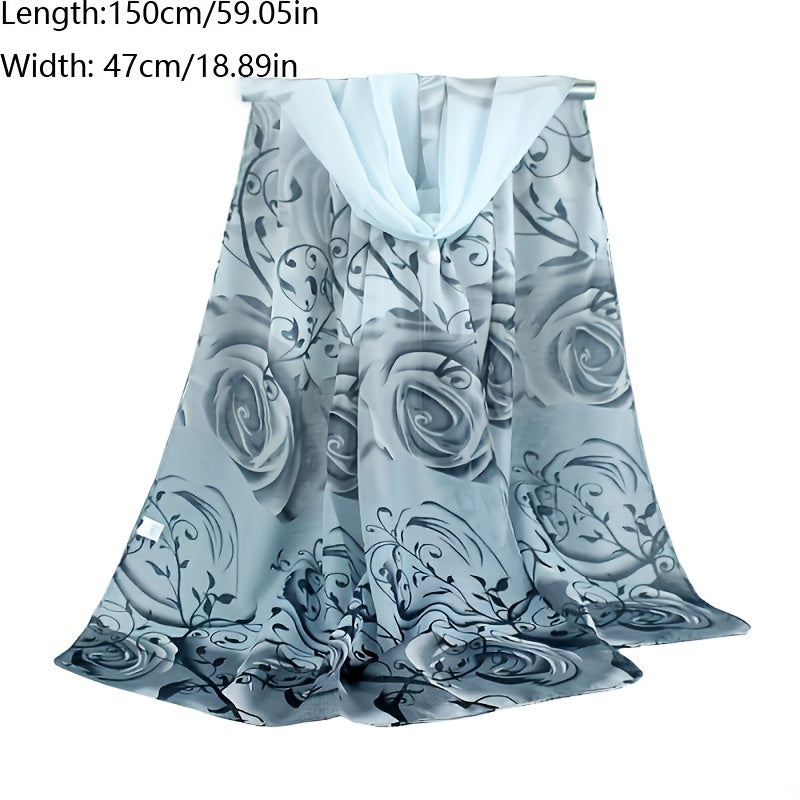 Breathable Scarf Silk Like Shawl Soft Long Scarf