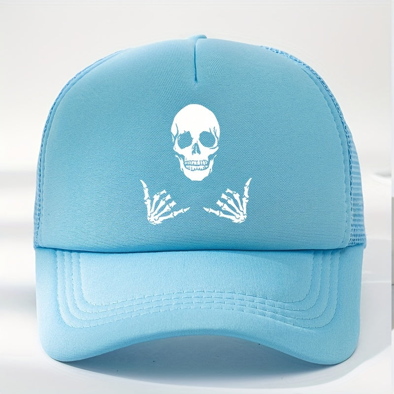 Skull Printed Sunscreen Baseball Cap Halloween Decor