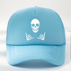 Skull Printed Sunscreen Baseball Cap Halloween Decor