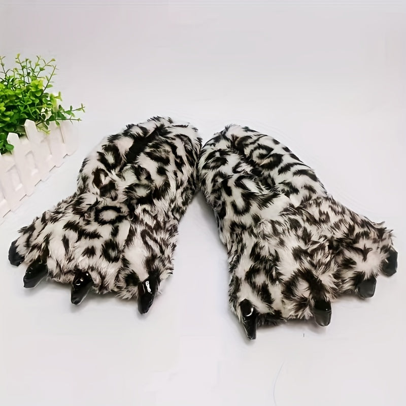 Cozy Plush House Slippers Funny Claw Shoes Men Women Winter Indoor