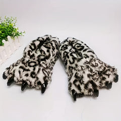 Cozy Plush House Slippers Funny Claw Shoes Men Women Winter Indoor