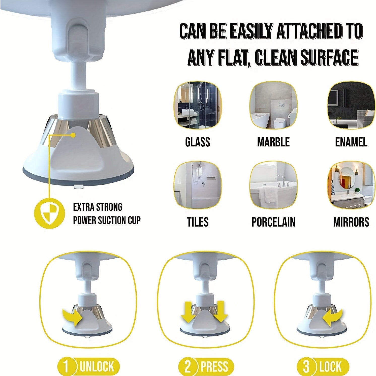 Fogless Shower Mirror with Razor Holder & Swivel Mirror