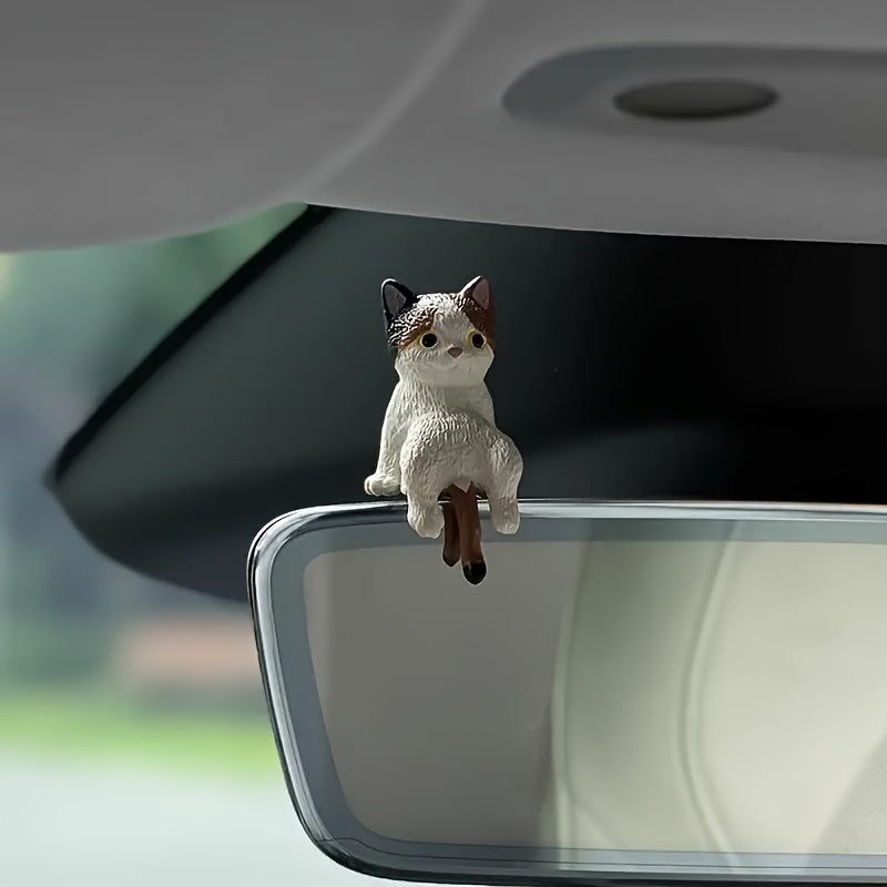 4pcs Cartoon Cat Car Dashboard Decorations ABS Resin Figurines