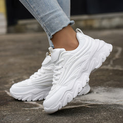 Solid Breathable Comfortable Heighten Chunky Sneakers Casual Versatile
