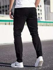 Men's Ripped Jeans Casual Street Style Stretch Denim Pants