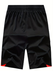 Men's Green Stripe Comfy Shorts High Stretch Elastic Waist Drawstring Shorts