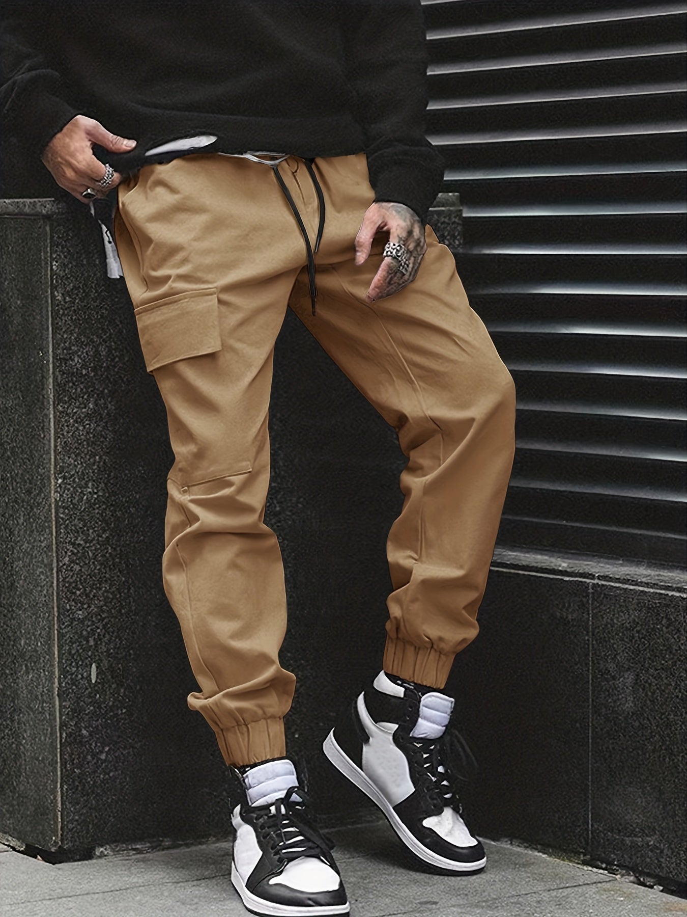 Men's Cargo Pants Casual Drawstring Joggers Spring Fall Streetwear
