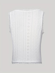 Lace Trim Tie Front Tank Top Sleeveless Casual Summer Women's Clothing