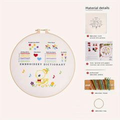 3D Embroidery Starter Kit Cross Stitch Cat Animal Flower Patterns Embroidery Hoo