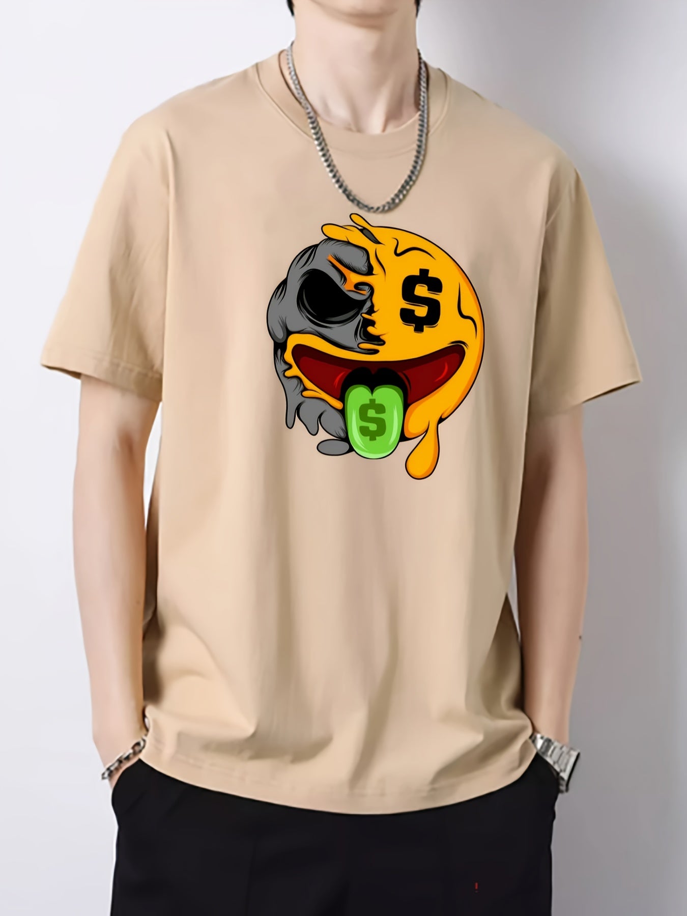 Funny Print Men's Graphic Cotton Crew Neck T shirt