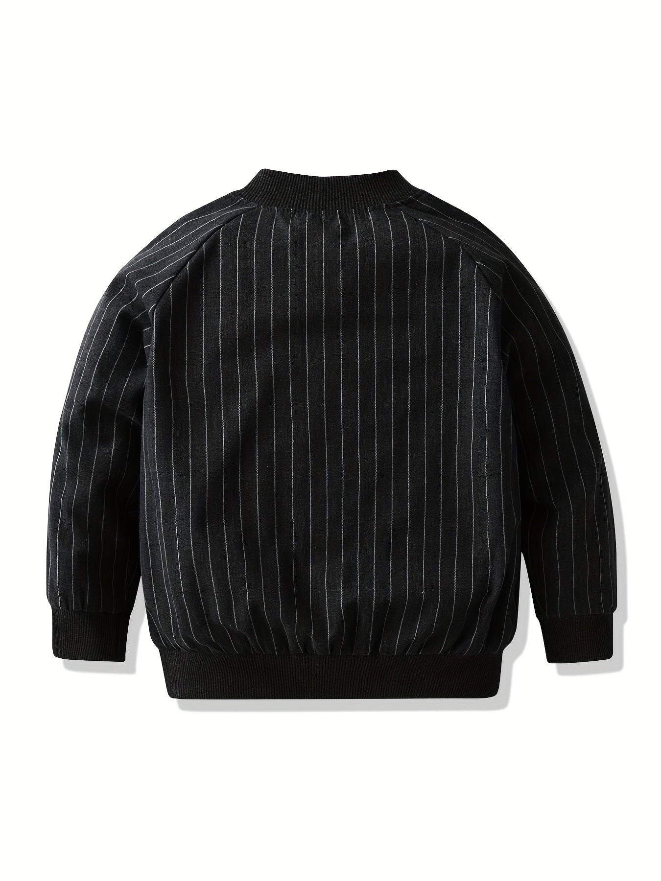 Boys Striped Zip Up Jacket Long Sleeve Non Stretch Kids Clothing