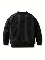 Boys Striped Zip Up Jacket Long Sleeve Non Stretch Kids Clothing