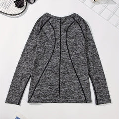 Breathable Women's Long Sleeve Running Shirt for Gym