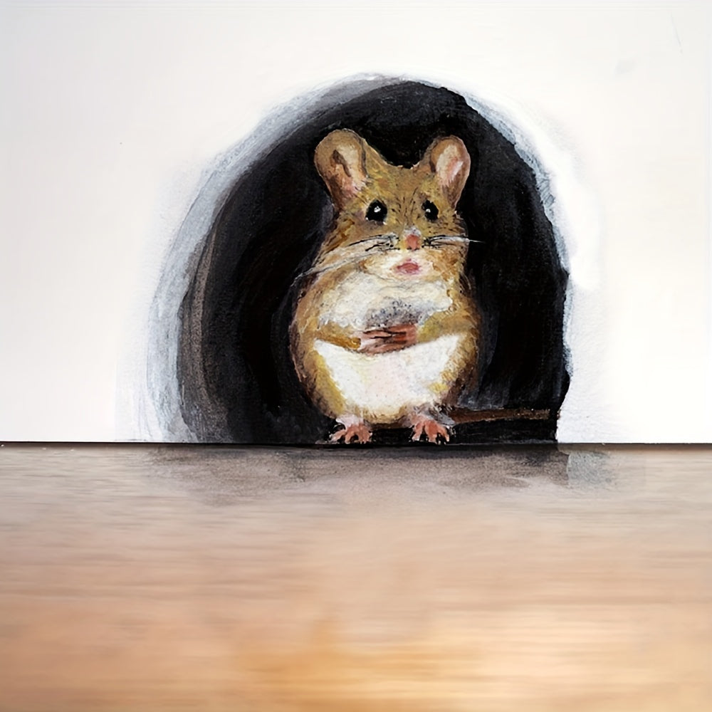 7pcs Funny Mouse Hole Wall Stickers Home Decoration 3D