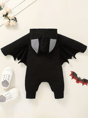 Baby Halloween Bat Print Hooded Romper Jumpsuit