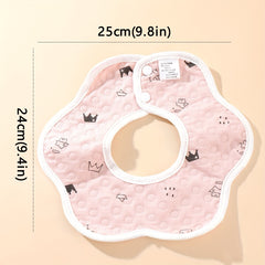 2pcs Baby Bibs 360 Rotating Flower Shape Feeding Bandan