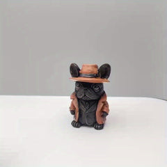 French Bulldog in Brown Hat Resin Figurine for Home Decor or Gift