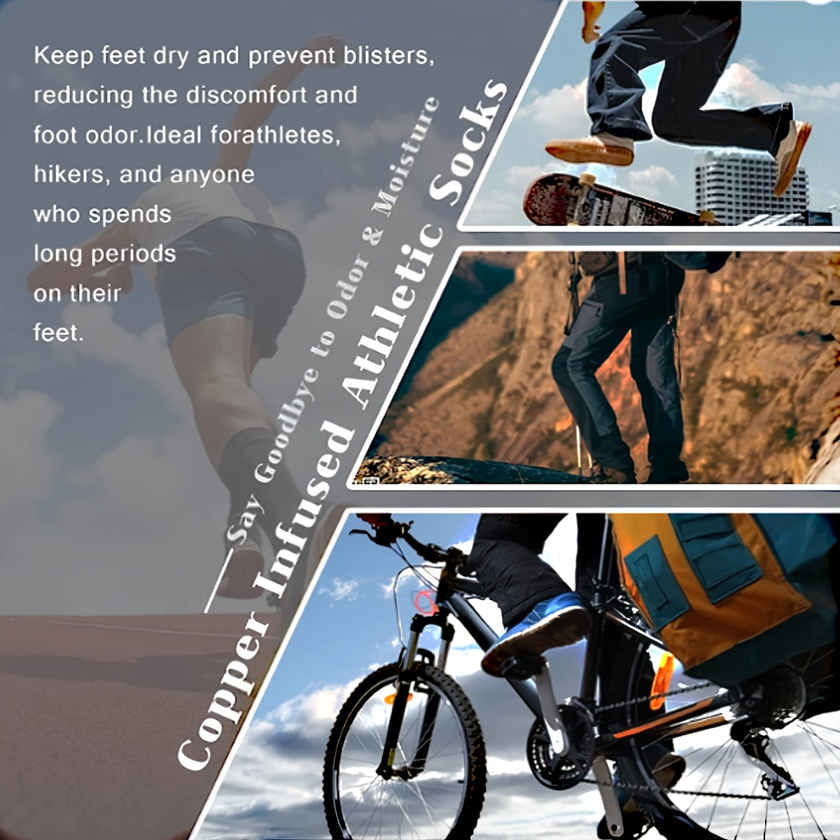 Men's Mid Crew Compression Socks: Sweat Absorbing & Comfy for Sports