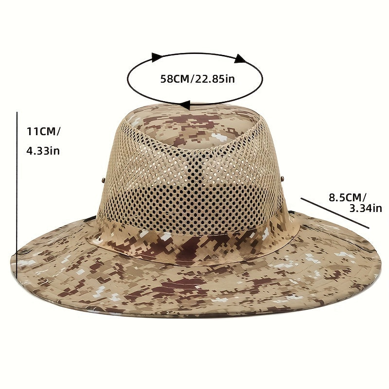 Summer Casual Camouflage Hollow Belt Rope Sunscreen Large Eaves Sun Hat