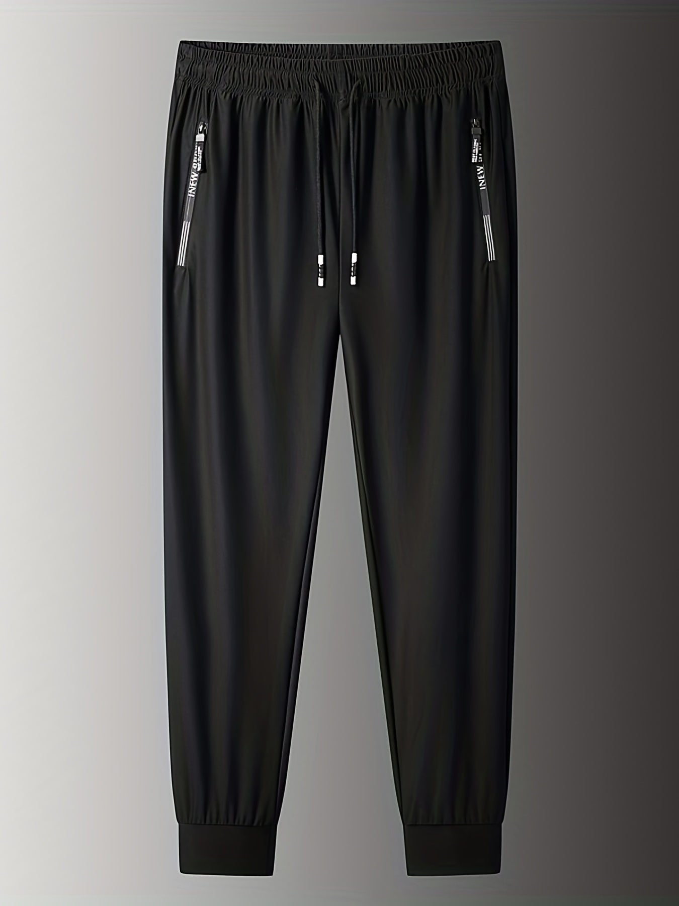Men's Solid Stretch Sports Drawstring Sweat Pants