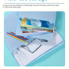 Colorful Transparent File Folder A2 A3 A4 Plastic Portable Folder