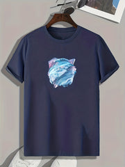 Abstract Pattern Men's Comfy T shirt Active Slightly Stretch Tee