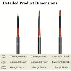 Travel Watercolor Brush YIHUALE 3pcs Portable Artist Brushes