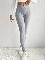 Ribbed V Waist High Rise Leggings