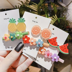 2pcs Fruit Flower Hair Clips Set for Girls