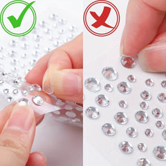 700pcs Transparent Rhinestone Stickers Self adhesive Gemstone Jewelry Stickers