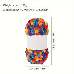 1pc Snow Ball Wool Diy Hand knitted Thread for Blanket Scarf Hat 100g