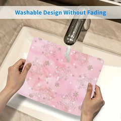 Pink Snowflake Boho Pattern Mouse Pad - Non Slip Rubber