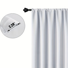 2 Panels Antique Flower Semi Blackout Curtain Rod Pocket Curtains