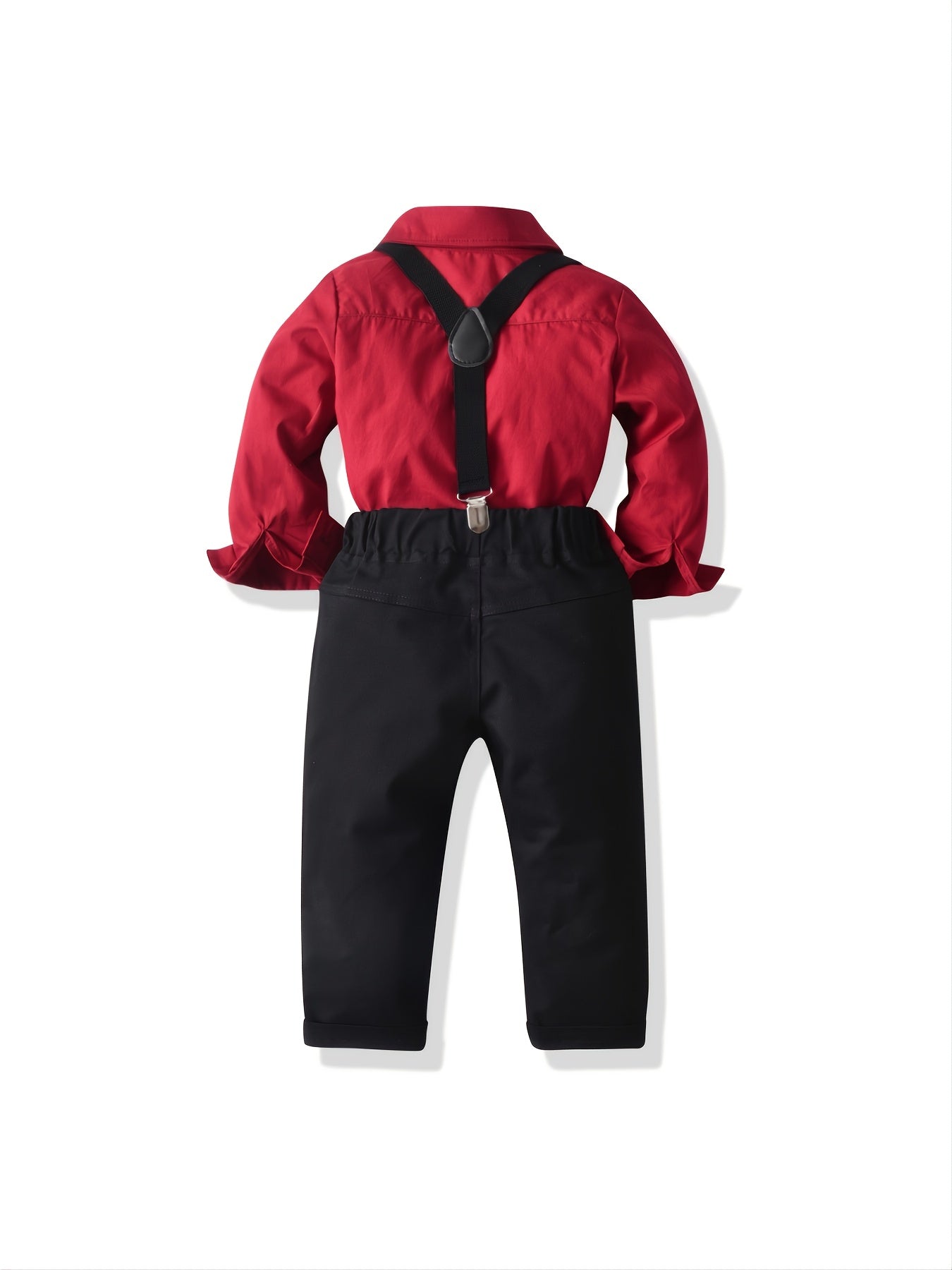 Boys Formal Outfit Shirt & Suspender Pants Set Gentleman Set