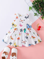 Baby Girls Butterfly Sleeveless Dress Clothes