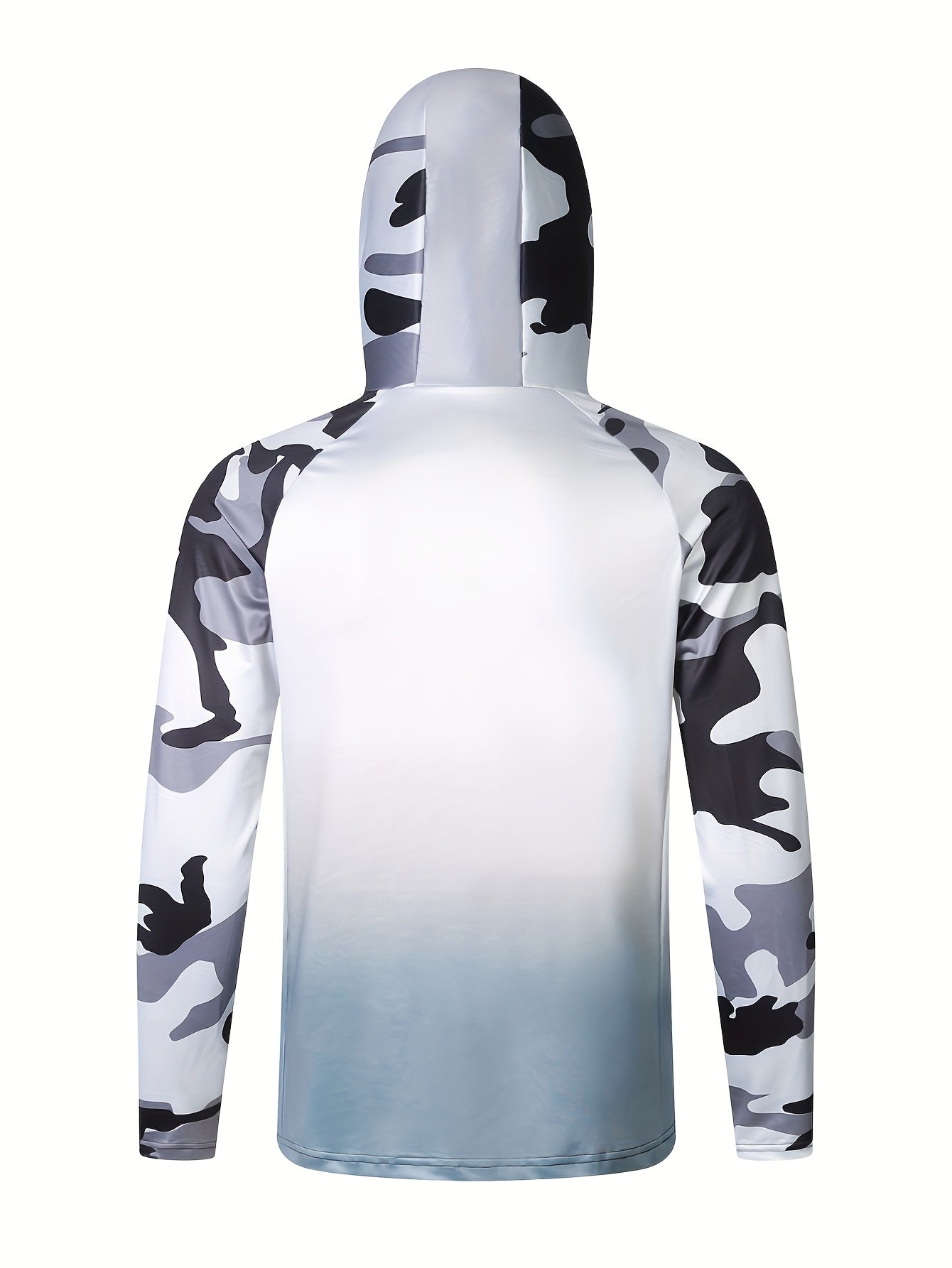 Men's UPF 50 Sun Protection Hoodie with Mask Plant Pattern
