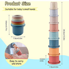 Kids Stacking Cup Toy Set - 8pcs Building Blocks for 1-3 Year Olds