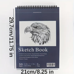 1pc Top Spiral Bound Sketch Pad 50 Sheets 120gsm Acid-Free Art Sketchbook