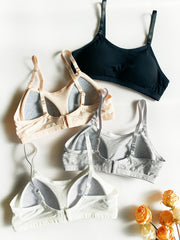 4pcs Wireless Push Up Bras Ribbed Comfy & Breathable Women's Lingerie