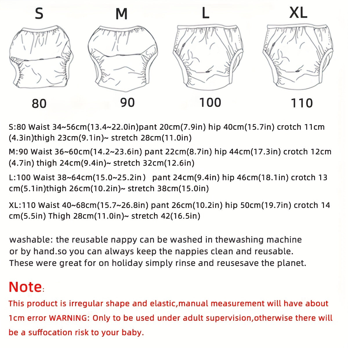 Baby Fruit Pattern Waterproof Diaper Pockets Training Pants