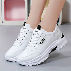 Women's Casual Lace Up Sneakers Lightweight Soft Sole Non-Slip Shoes
