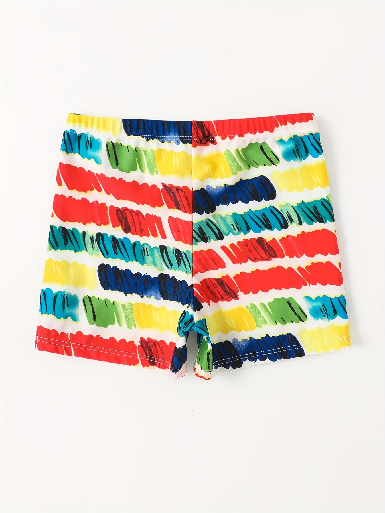Boys Swim Trunks Stripe Print Elastic Waist Beach Pants SwimShorts Kids Clothes