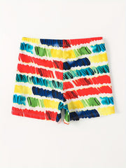Boys Swim Trunks Stripe Print Elastic Waist Beach Pants SwimShorts Kids Clothes