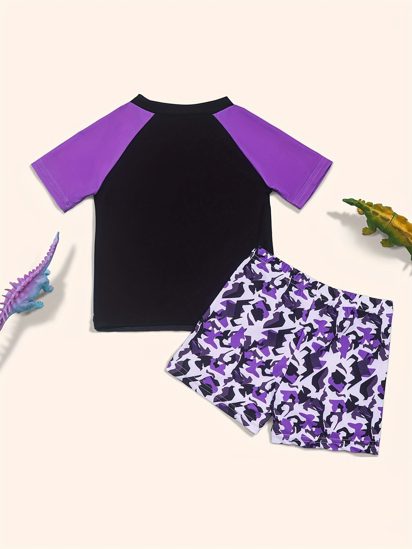 Toddler Boys Dinosaur Print Swimsuit Set Summer Clothes