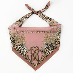 Leopard Edge Square Scarf Chain Printed Headscarf Silk Feeling