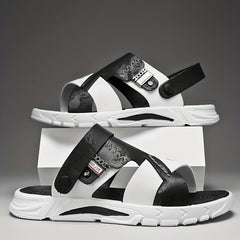 Men's Letters And Numbers Print Sandals Durable Non Slip Outdoor Sandals